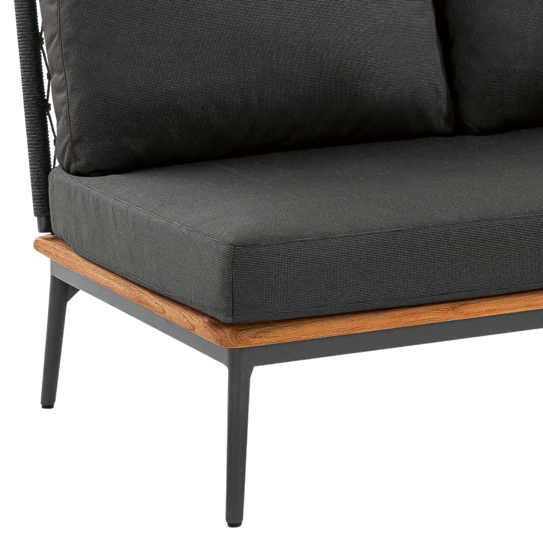 Niehoff Freeport Eck-/Endmodul Aluminium/Teak/Rope