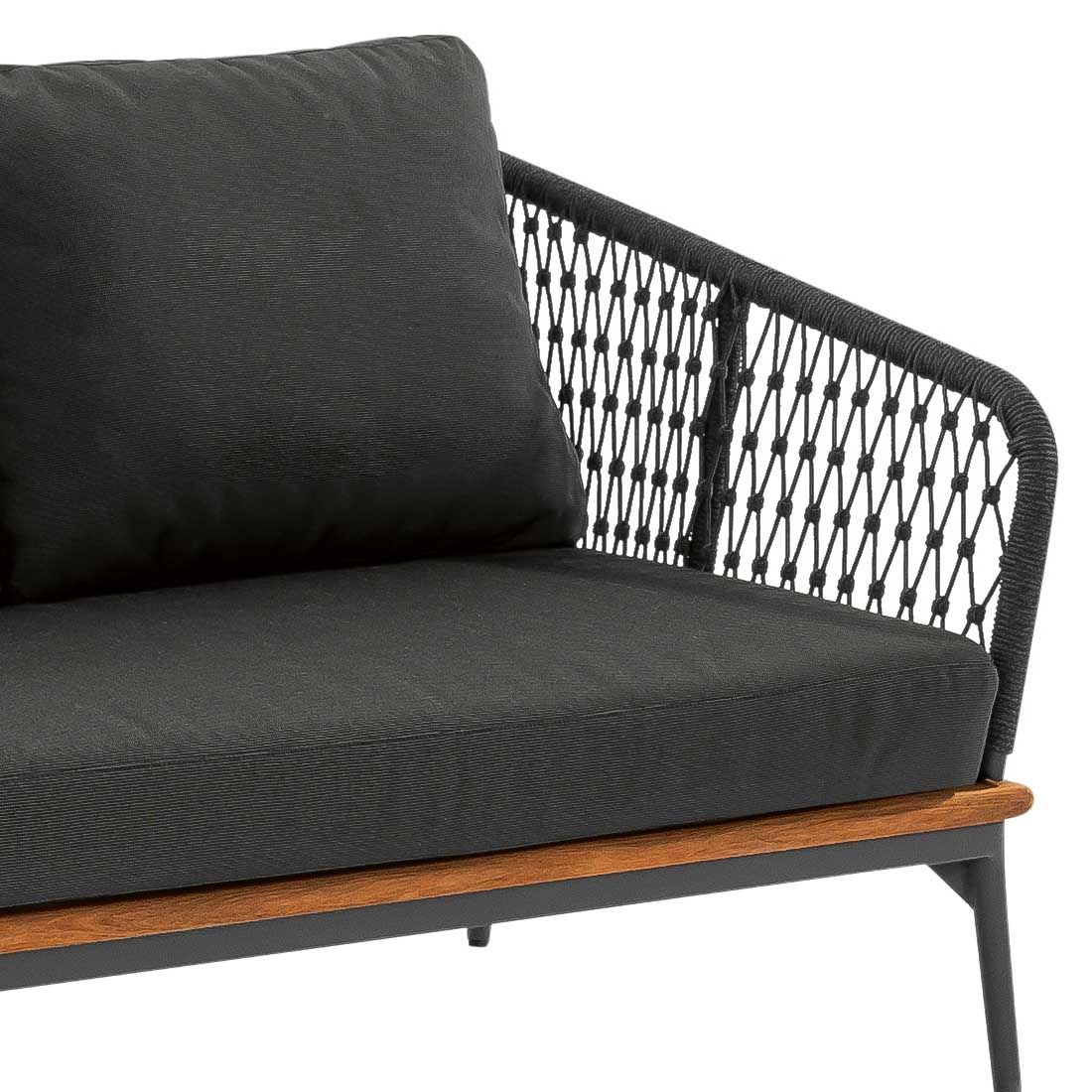 Niehoff Freeport Eck-/Endmodul Aluminium/Teak/Rope