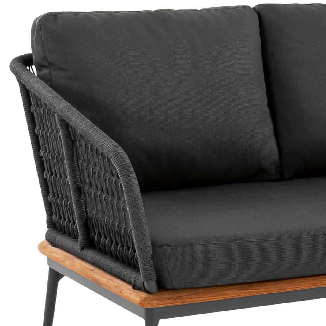 Niehoff Freeport Eck-/Endmodul Aluminium/Teak/Rope