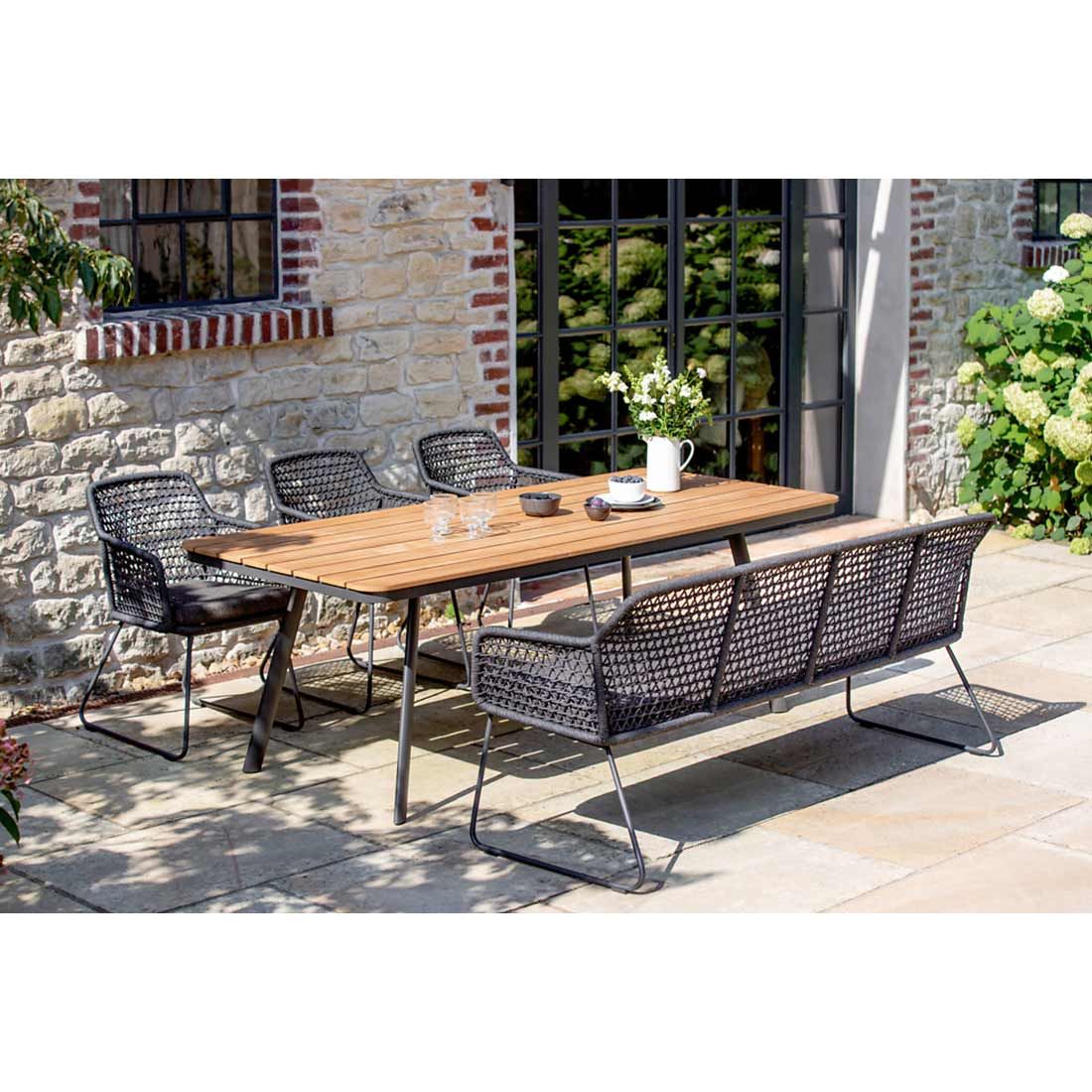 Niehoff Kubu Gartentisch 220x95cm Aluminium/Teak