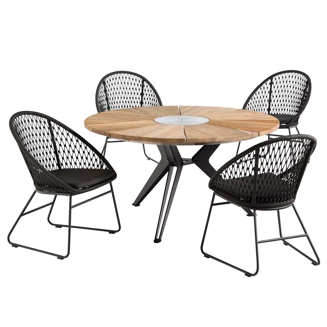Niehoff Kuta Gartenmöbel-Set 5-tlg. mit Tisch Ø140cm