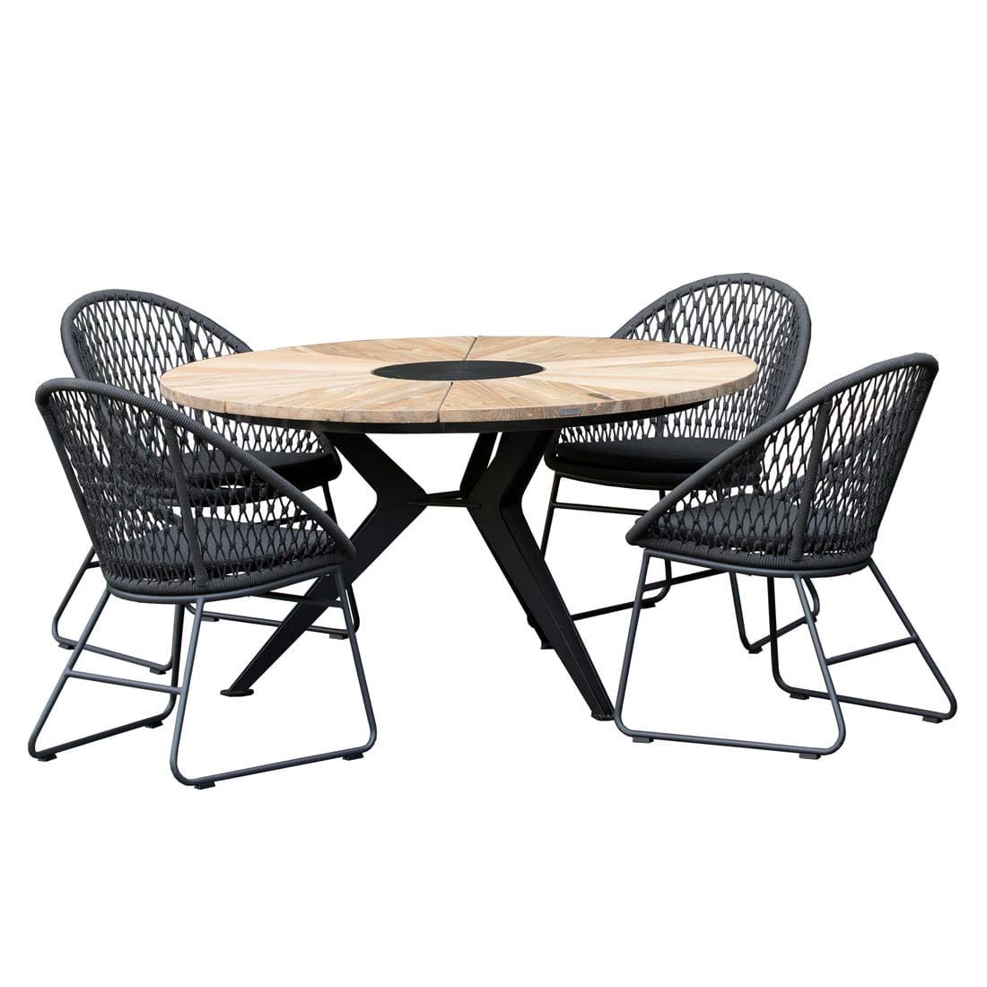Niehoff Kuta Gartenmöbel-Set M (4 Plätze) Tisch Ø140cm