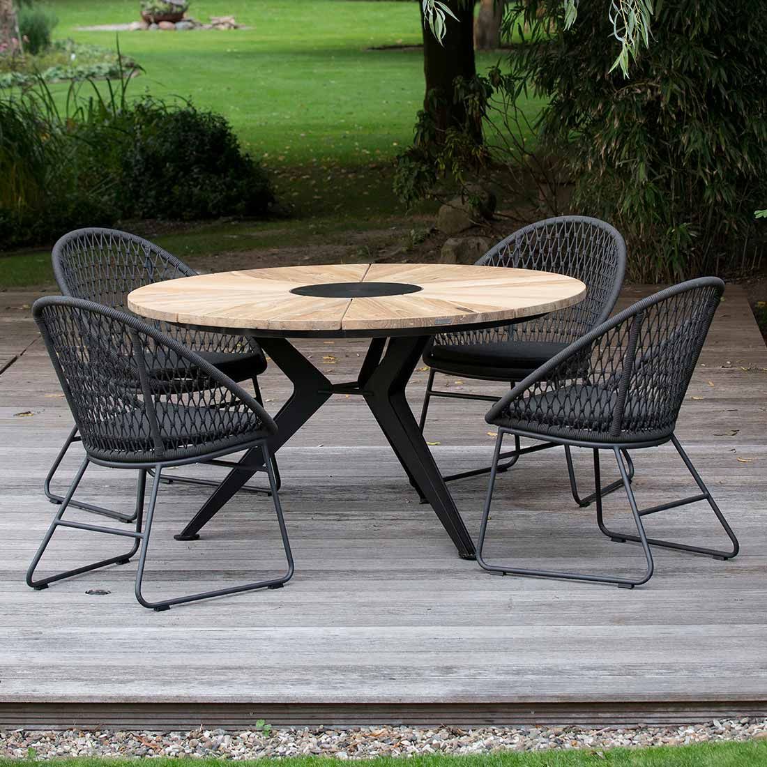 Niehoff Kuta Gartenmöbel-Set M (4 Plätze) Tisch Ø140cm