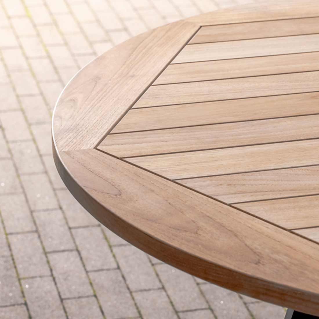 Niehoff Milan Gartentisch Ø125cm Aluminium/Teak