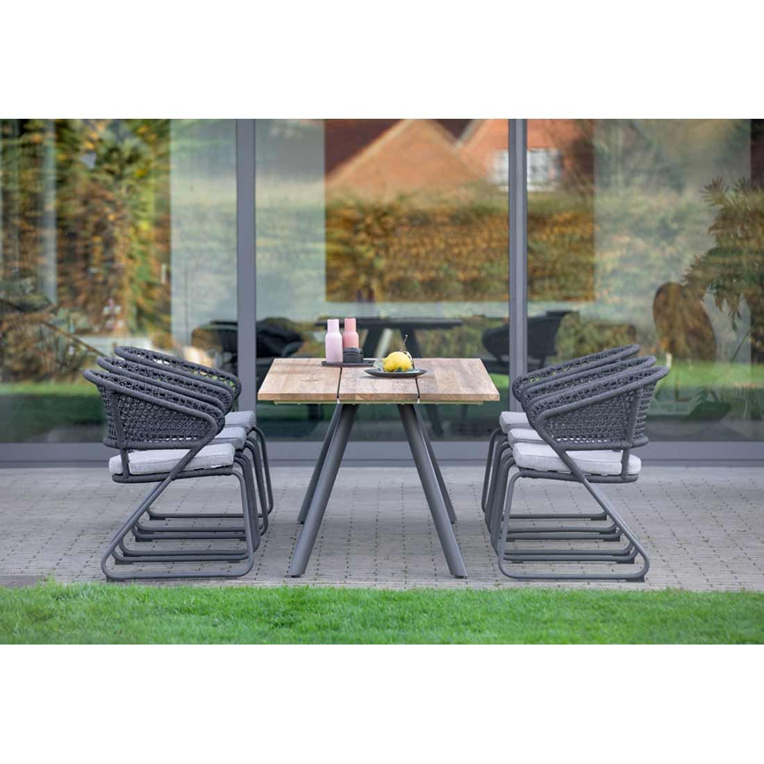 Niehoff Noah Gartentisch 200x95cm Aluminium/Teak