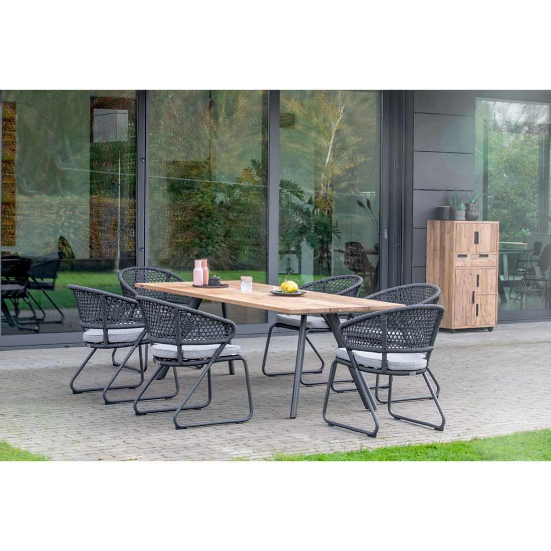 Niehoff Noah Gartentisch 200x95cm Aluminium/Teak