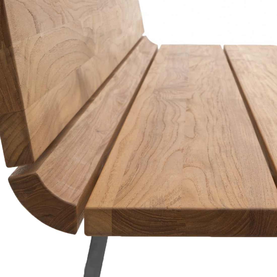 Niehoff Nova Gartenbank 220cm Aluminium/Teak Gebürstet