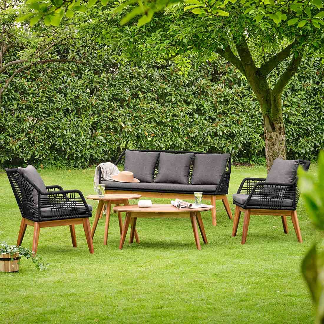 Outdoor Living Seville Loungeset 5-tlg. Akazie/Rope