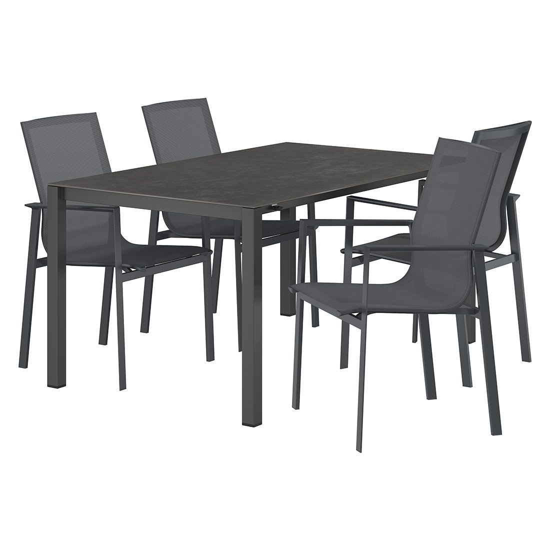OUTLIV. Atlanta Gartenmöbel-Set M (4 Plätze) Tisch 160/217/267x91cm