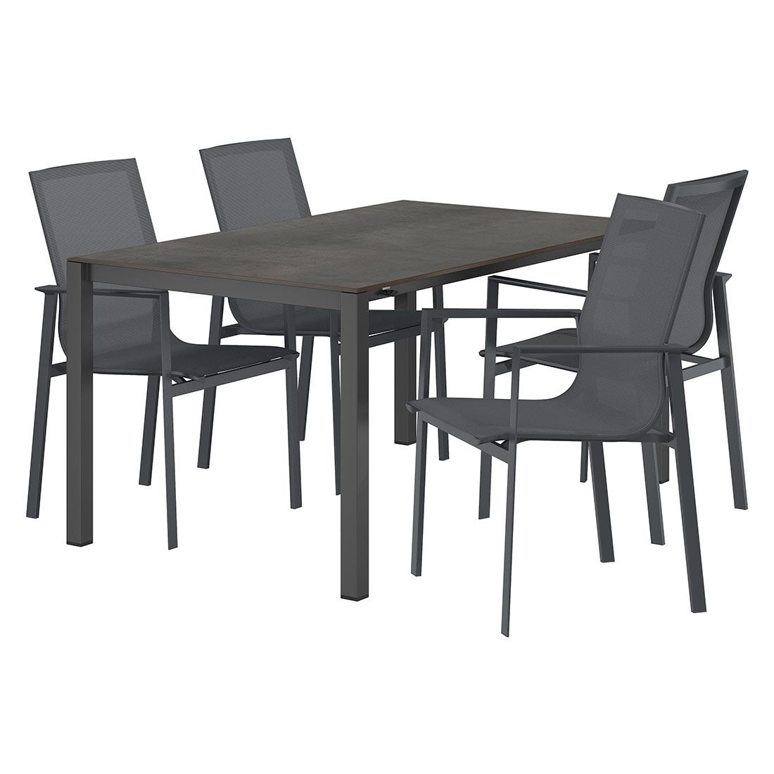 OUTLIV. Atlanta Gartenmöbel-Set M (4 Plätze) Tisch 160/217/267x91cm