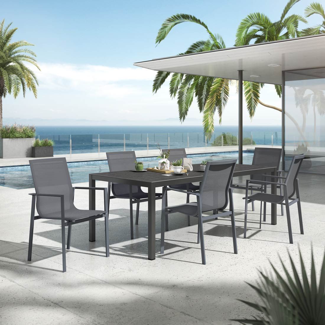 OUTLIV. Atlanta Gartenmöbel-Set L (6 Plätze) Tisch 220x100cm