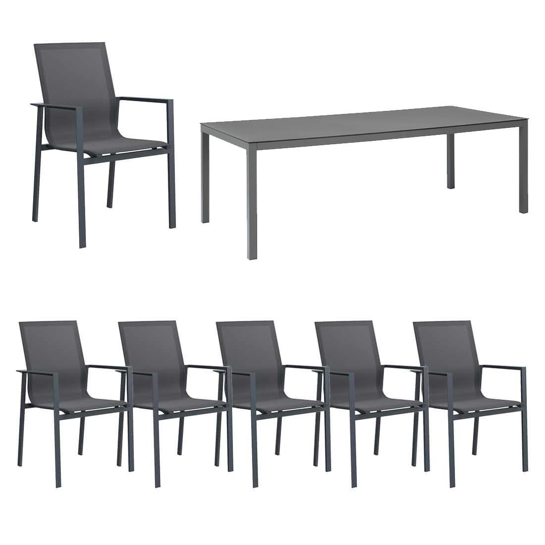 OUTLIV. Atlanta Gartenmöbel-Set L (6 Plätze) Tisch 220x100cm