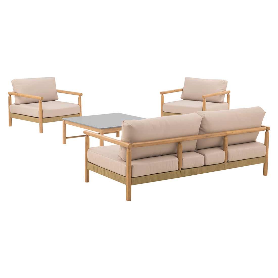 OUTLIV. Berga Loungeset 4-tlg. Rope/Akazie