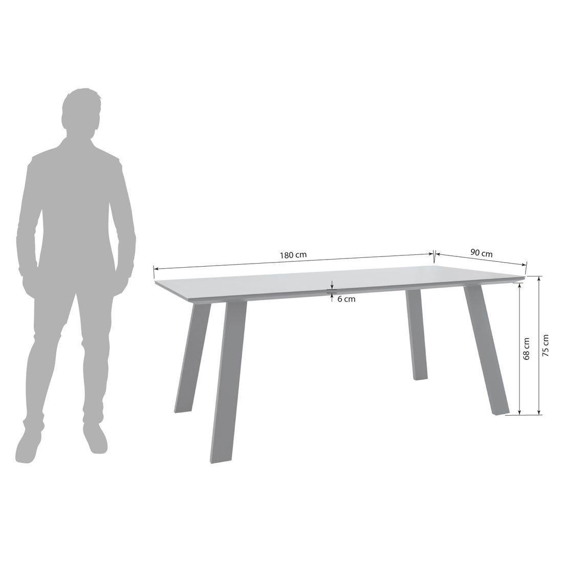 OUTLIV. Burnie Gartentisch 180x90cm Aluminium/Glaskeramik