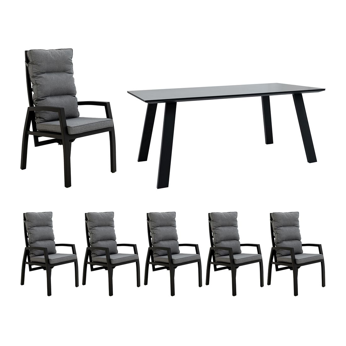 OUTLIV. Canberra Gartenmöbel-Set L verstellbar (6 Plätze) Tisch 180x90cm