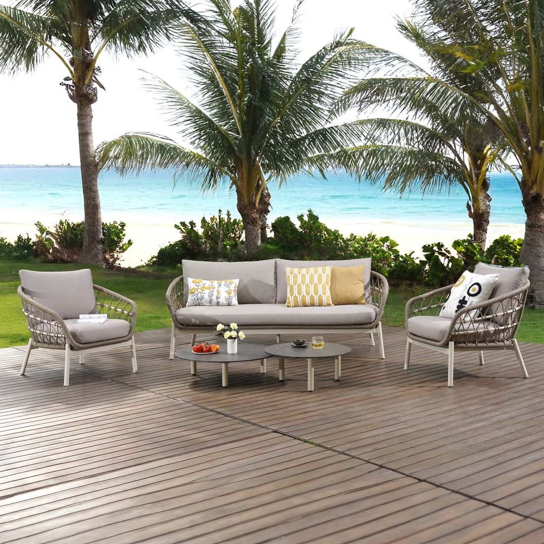 OUTLIV. Dakota Loungeset inkl. Loungetisch Aluminium/Rope