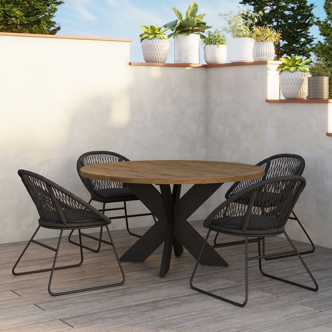 OUTLIV. Edson Gartensessel Aluminium/Rope inkl. Kissen