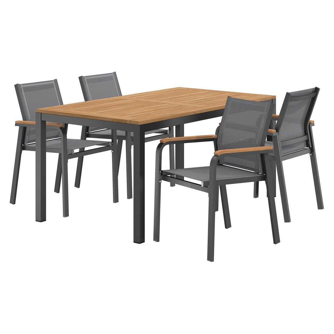 OUTLIV. Florenz Gartenmöbel-Set M (4 Plätze) Tisch 160x90cm