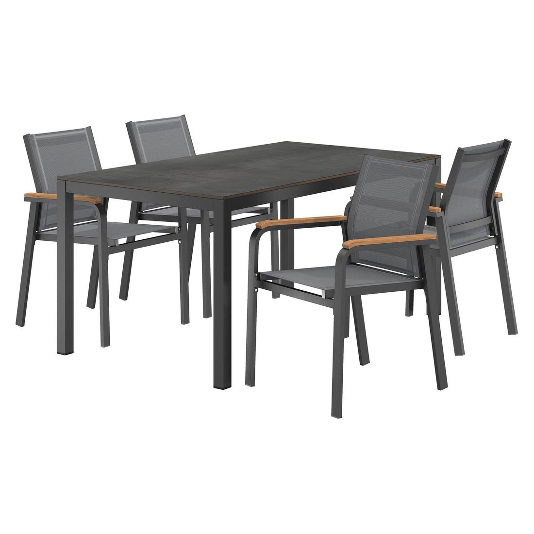 OUTLIV. Florenz Gartenmöbel-Set M (4 Plätze) Tisch 160x90cm