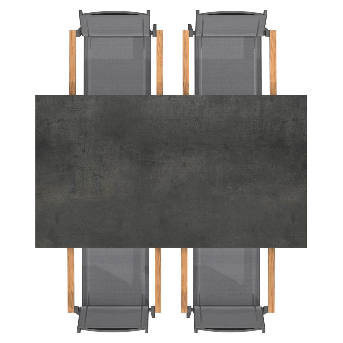 OUTLIV. Florenz Gartenmöbel-Set M (4 Plätze) Tisch 160x90cm