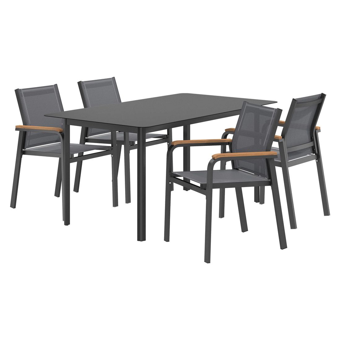 OUTLIV. Florenz Gartenmöbel-Set M (4 Plätze) Tisch 160x90cm