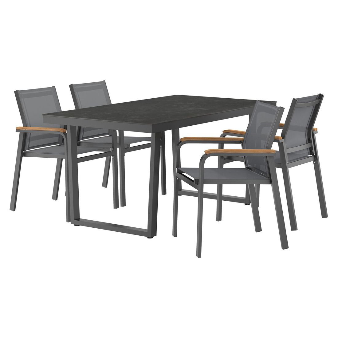 OUTLIV. Florenz Gartenmöbel-Set 5-tlg. Tisch 160x90cm Kufe