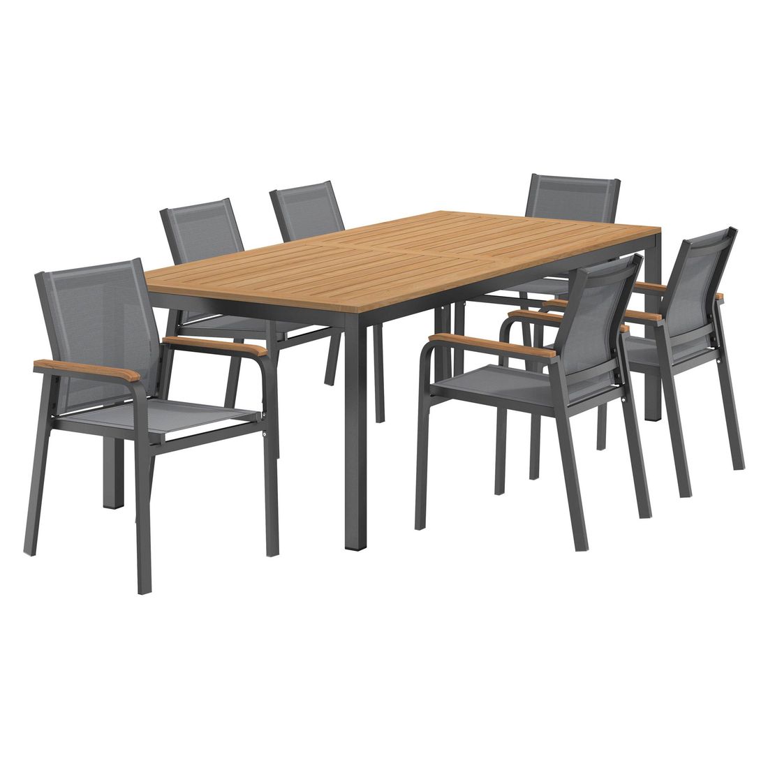 OUTLIV. Florenz Gartenmöbel-Set L (6 Plätze) Tisch 220x100cm