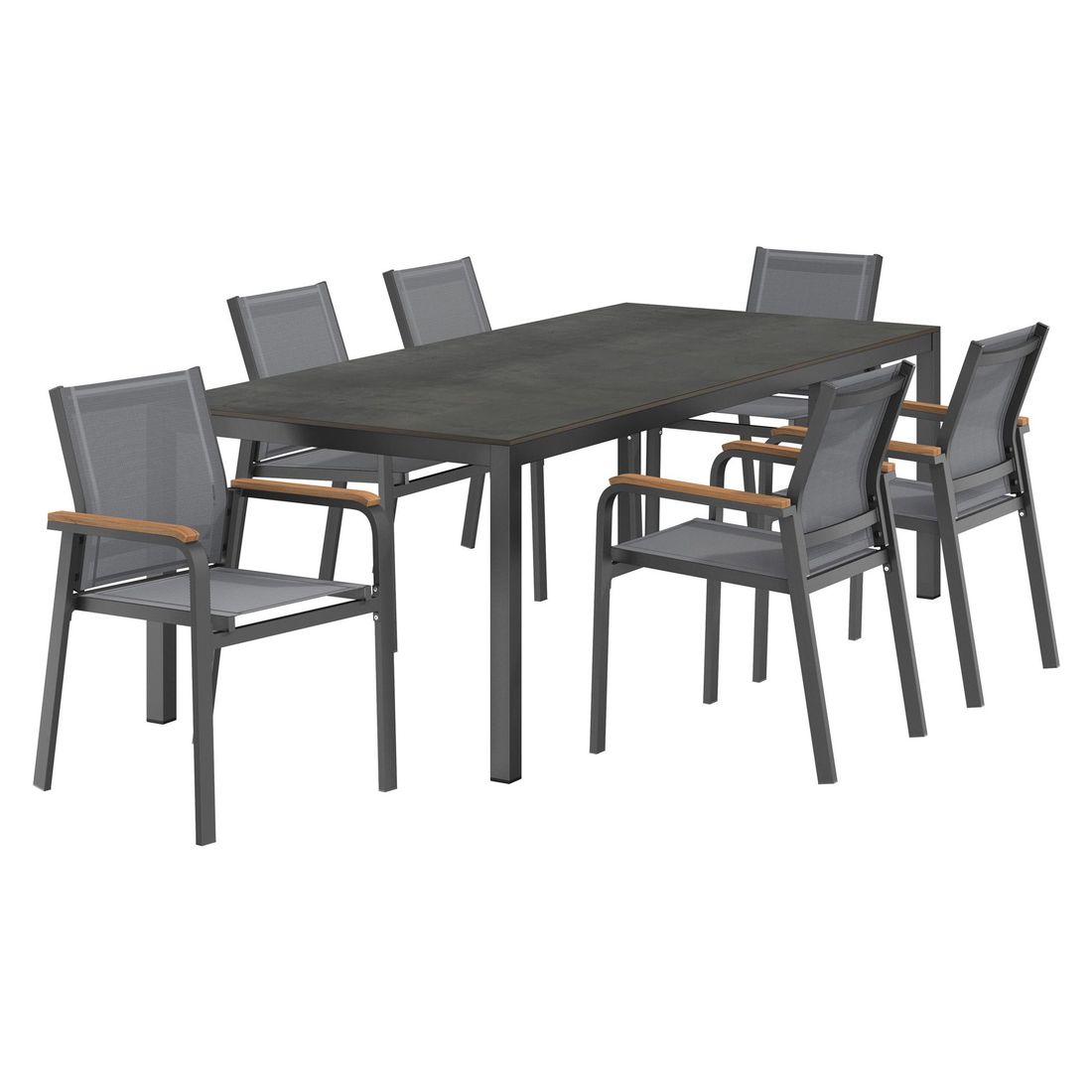 OUTLIV. Florenz Gartenmöbel-Set L (6 Plätze) Tisch 220x100cm