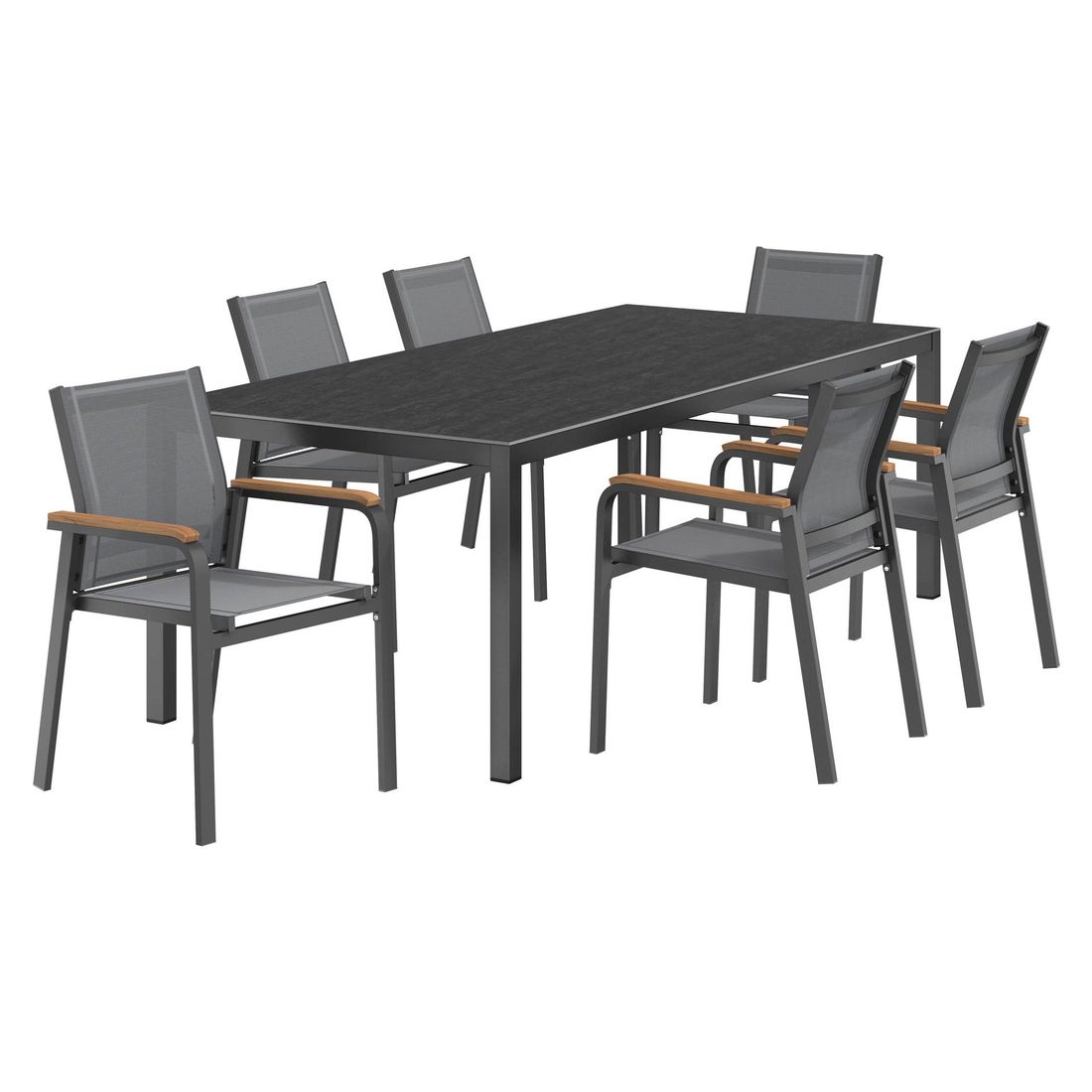 OUTLIV. Florenz Gartenmöbel-Set L (6 Plätze) Tisch 220x100cm