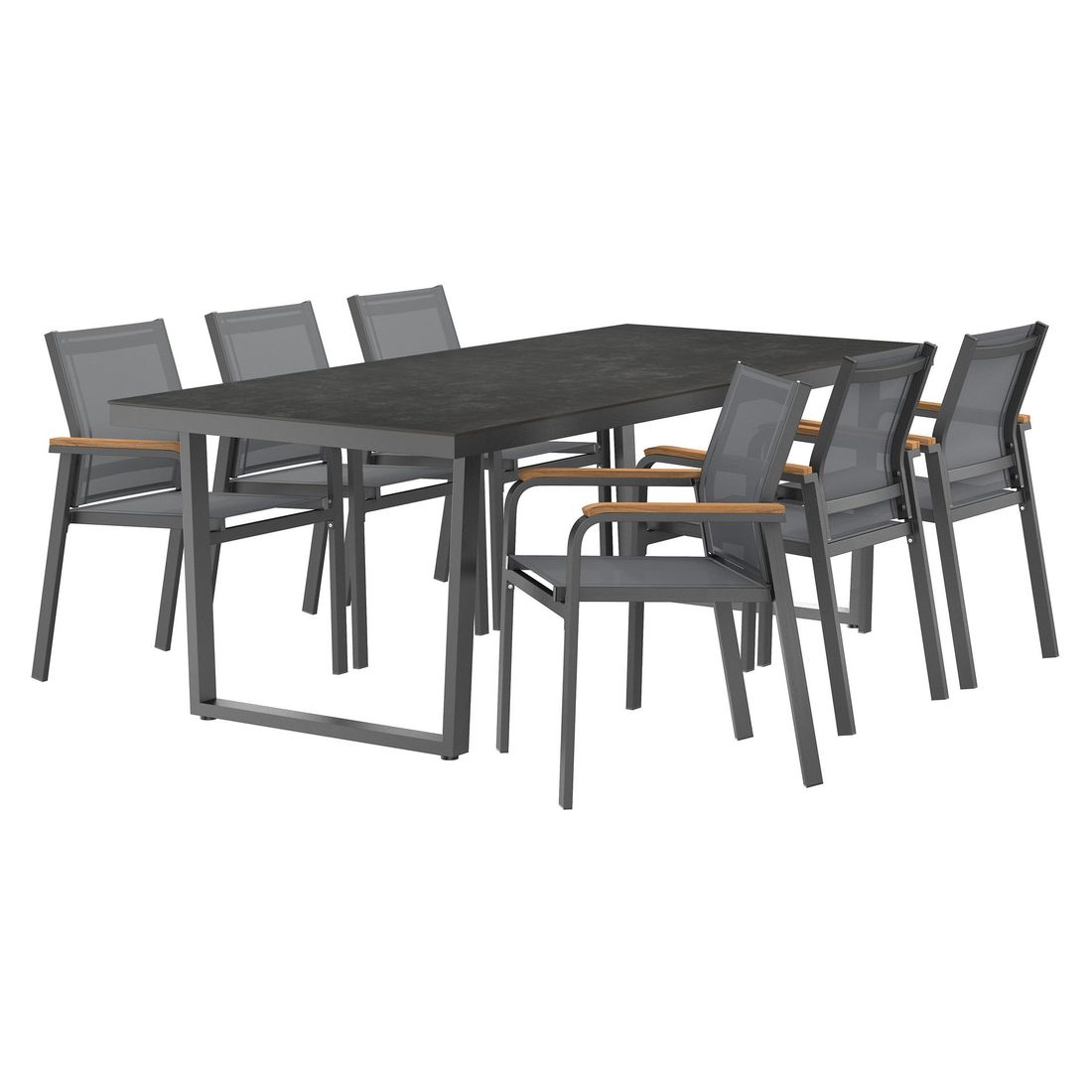 OUTLIV. Florenz Gartenmöbel-Set L (6 Plätze) Tisch 220x100cm Kufe