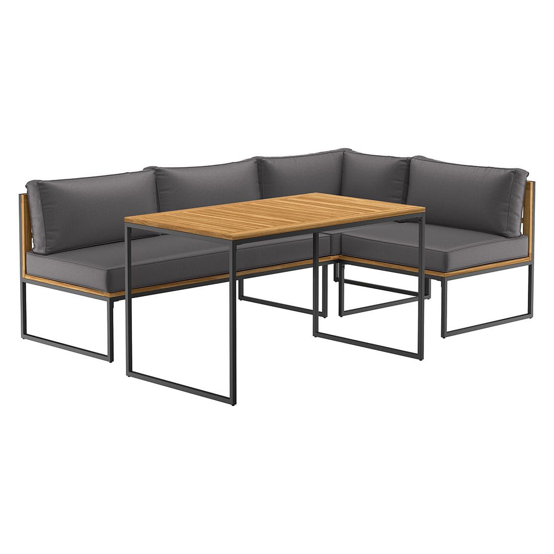 OUTLIV. Floris Dininglounge 3-tlg. Stahl/Akazie