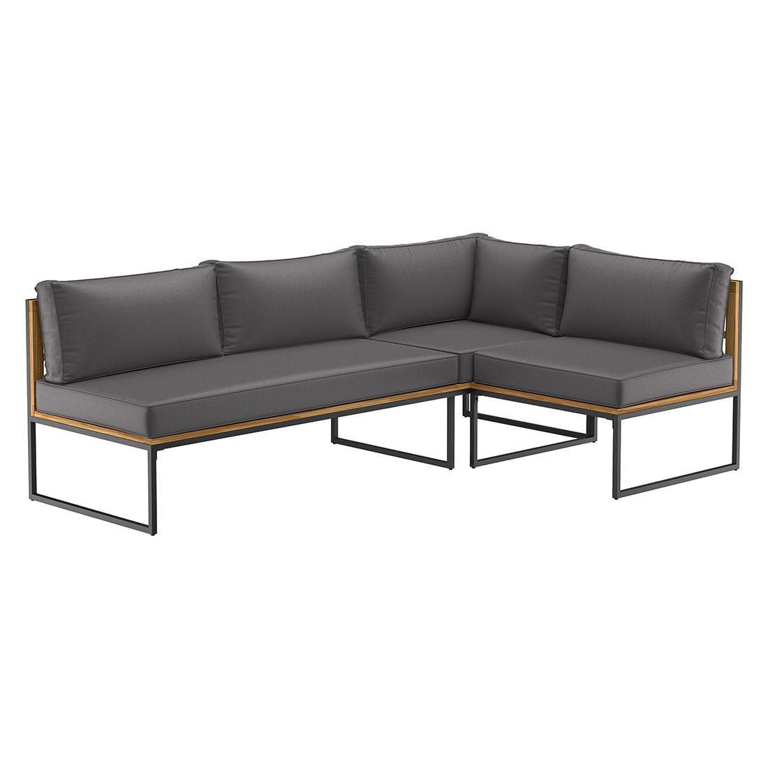 OUTLIV. Floris Dininglounge 3-tlg. Stahl/Akazie