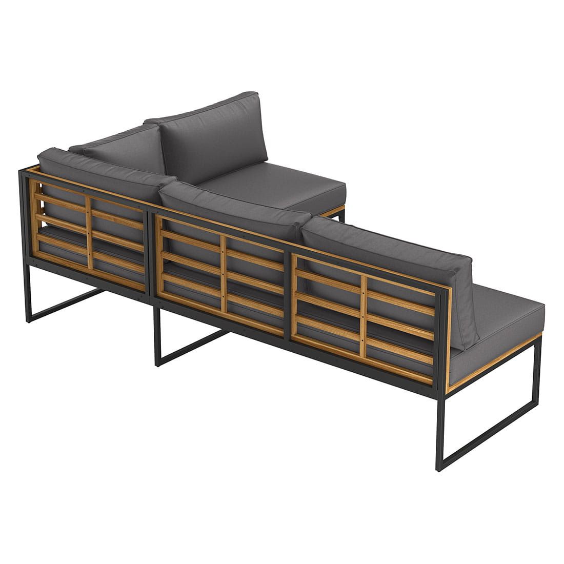 OUTLIV. Floris Dininglounge 3-tlg. Stahl/Akazie