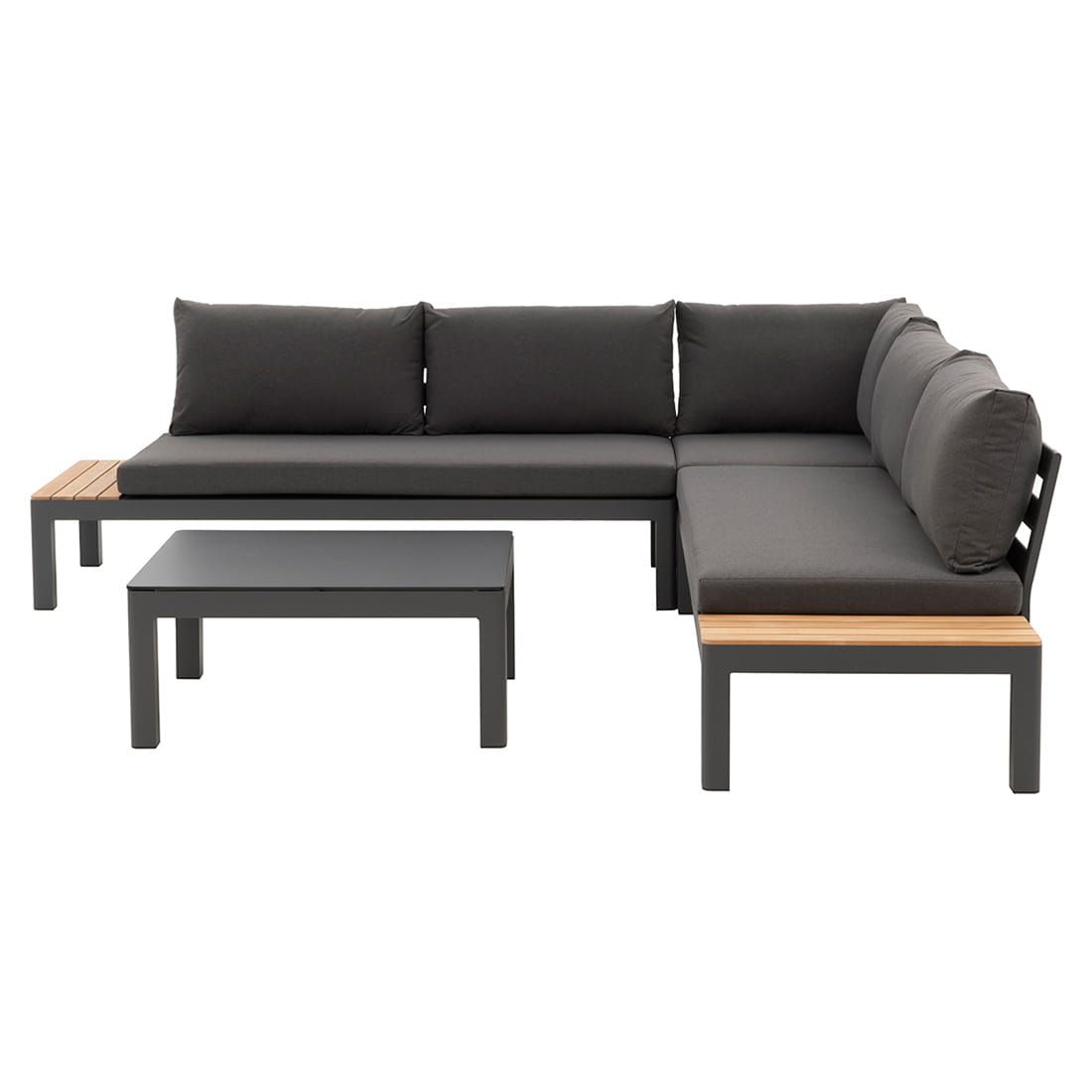 OUTLIV. Freddo Ecklounge 4-teilig Aluminium/Polster/Teak
