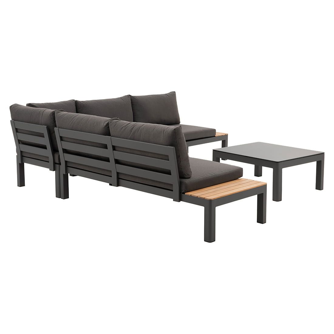 OUTLIV. Freddo Ecklounge 4-teilig Aluminium/Polster/Teak