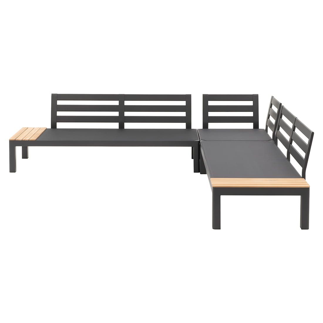 OUTLIV. Freddo Ecklounge 4-teilig Aluminium/Polster/Teak