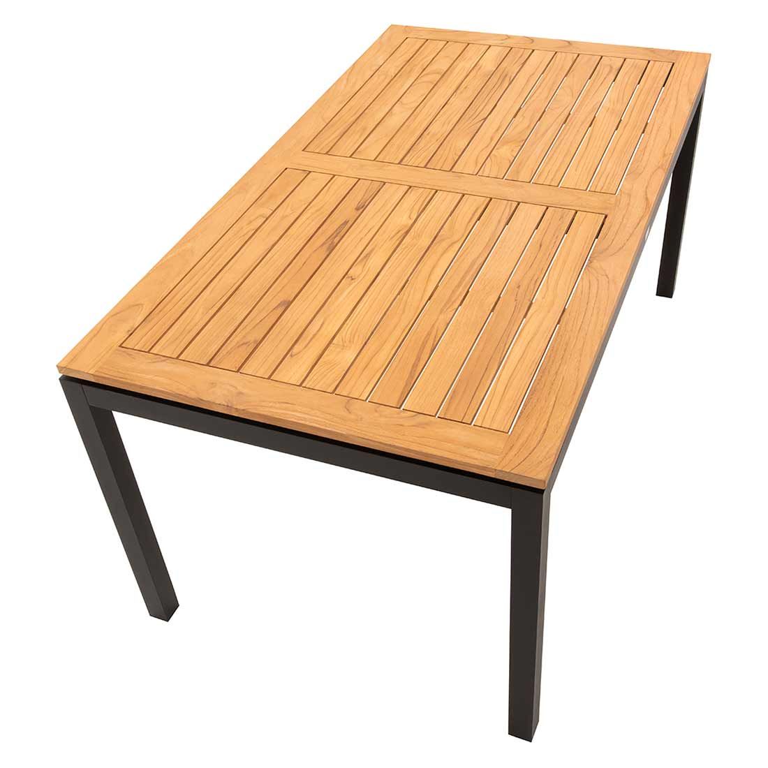 Stern Gartentisch 160x90cm Aluminium/Teak
