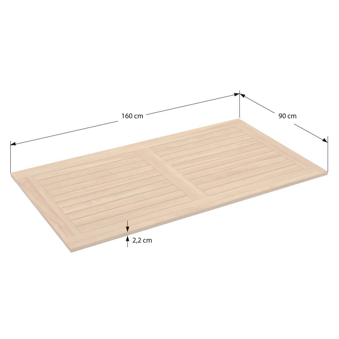 Stern Gartentisch 160x90cm Aluminium/Teak