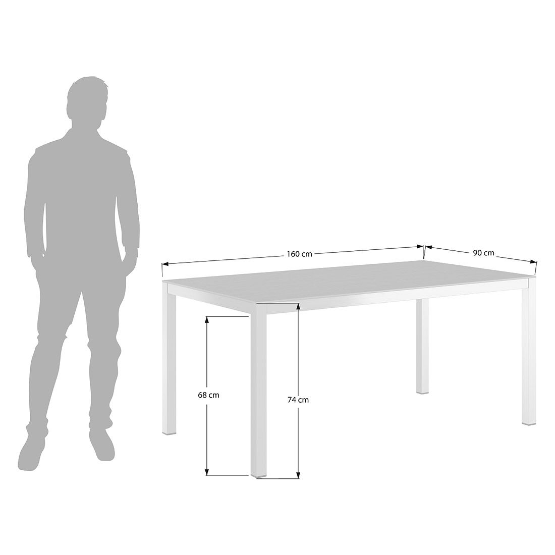 OUTLIV. Gartentisch  160x90cm Edelstahl/Dekton