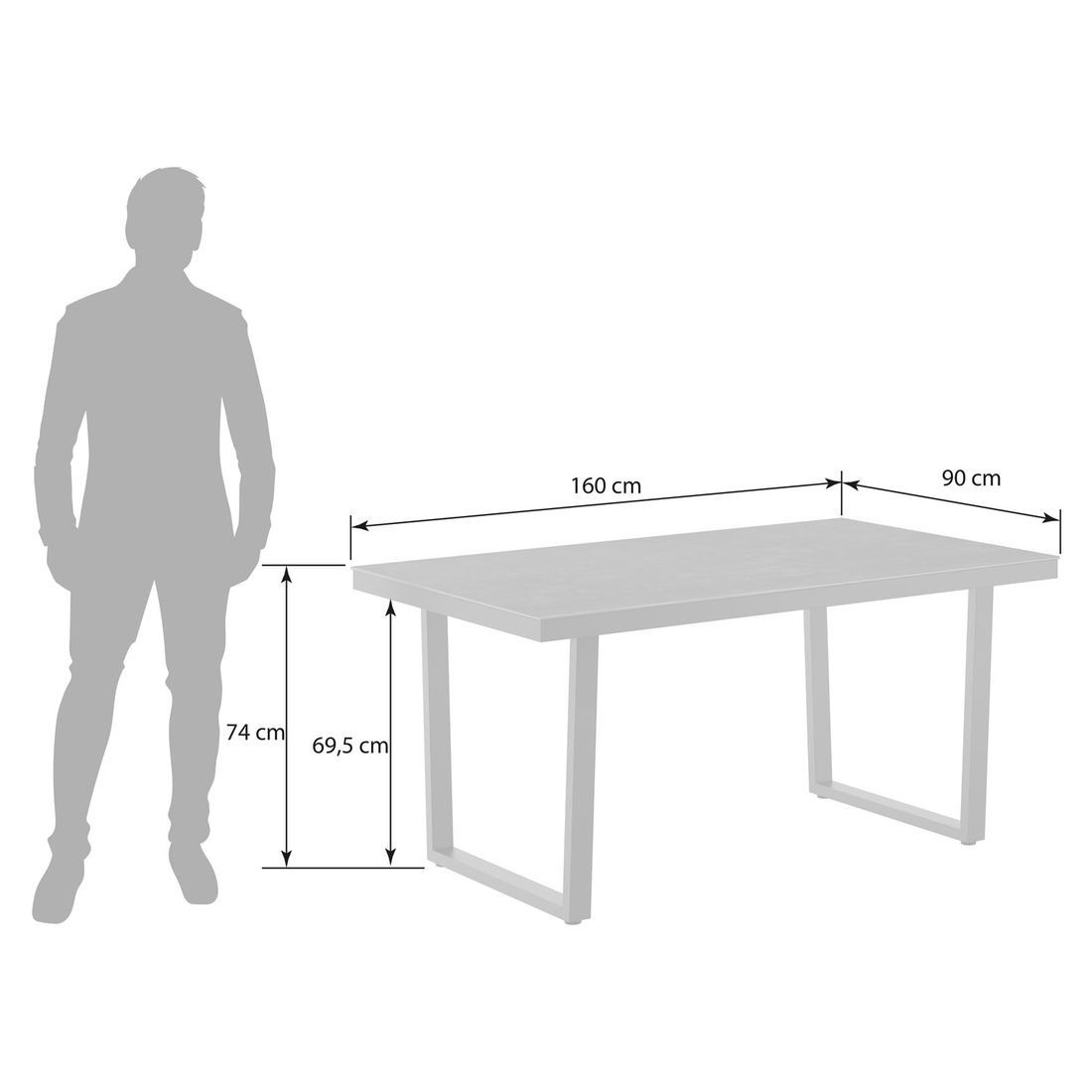 OUTLIV. Gartentisch 160x90cm Edelstahl/Glas