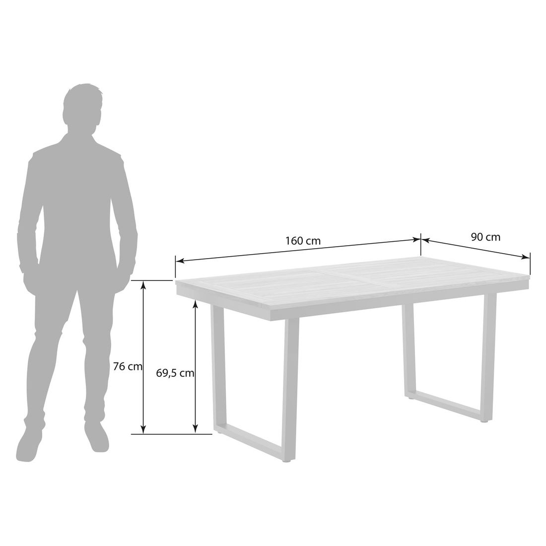 OUTLIV. Gartentisch 160x90cm Edelstahl/Teak