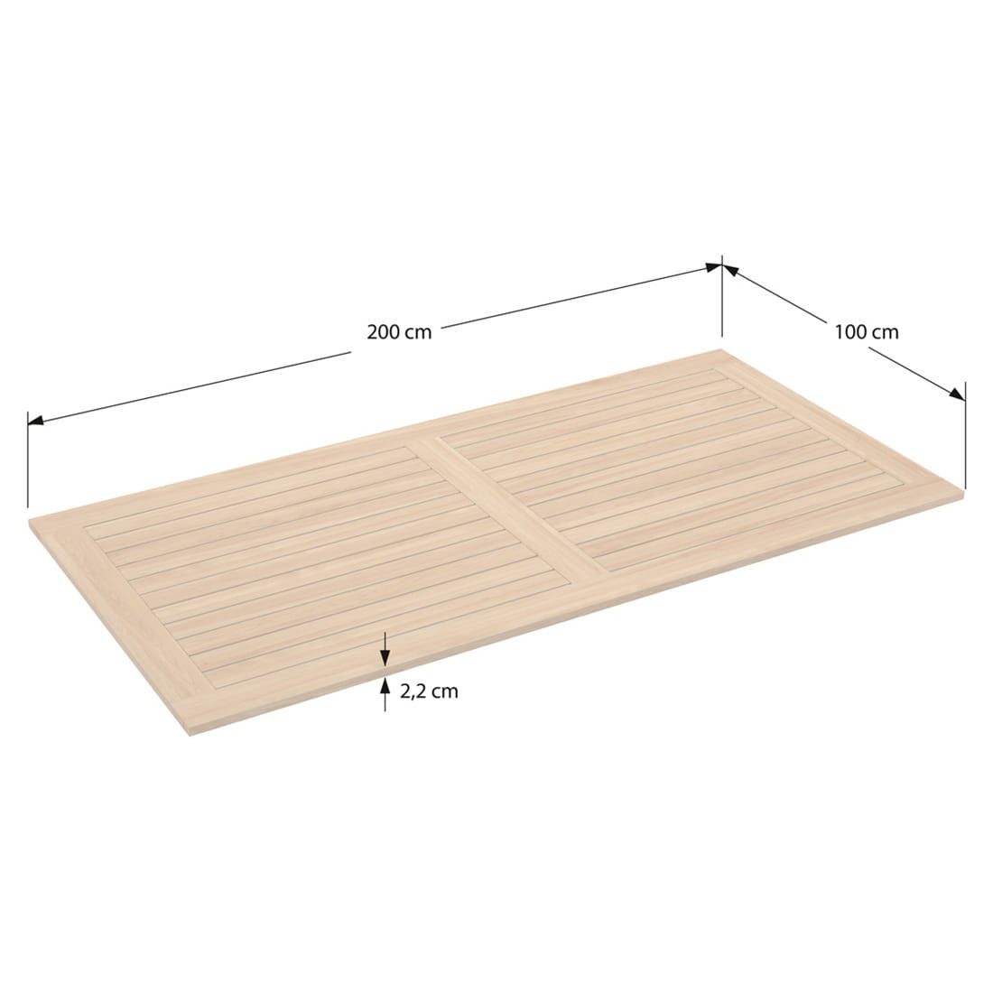 Stern Gartentisch 200x100cm Aluminium/Teak