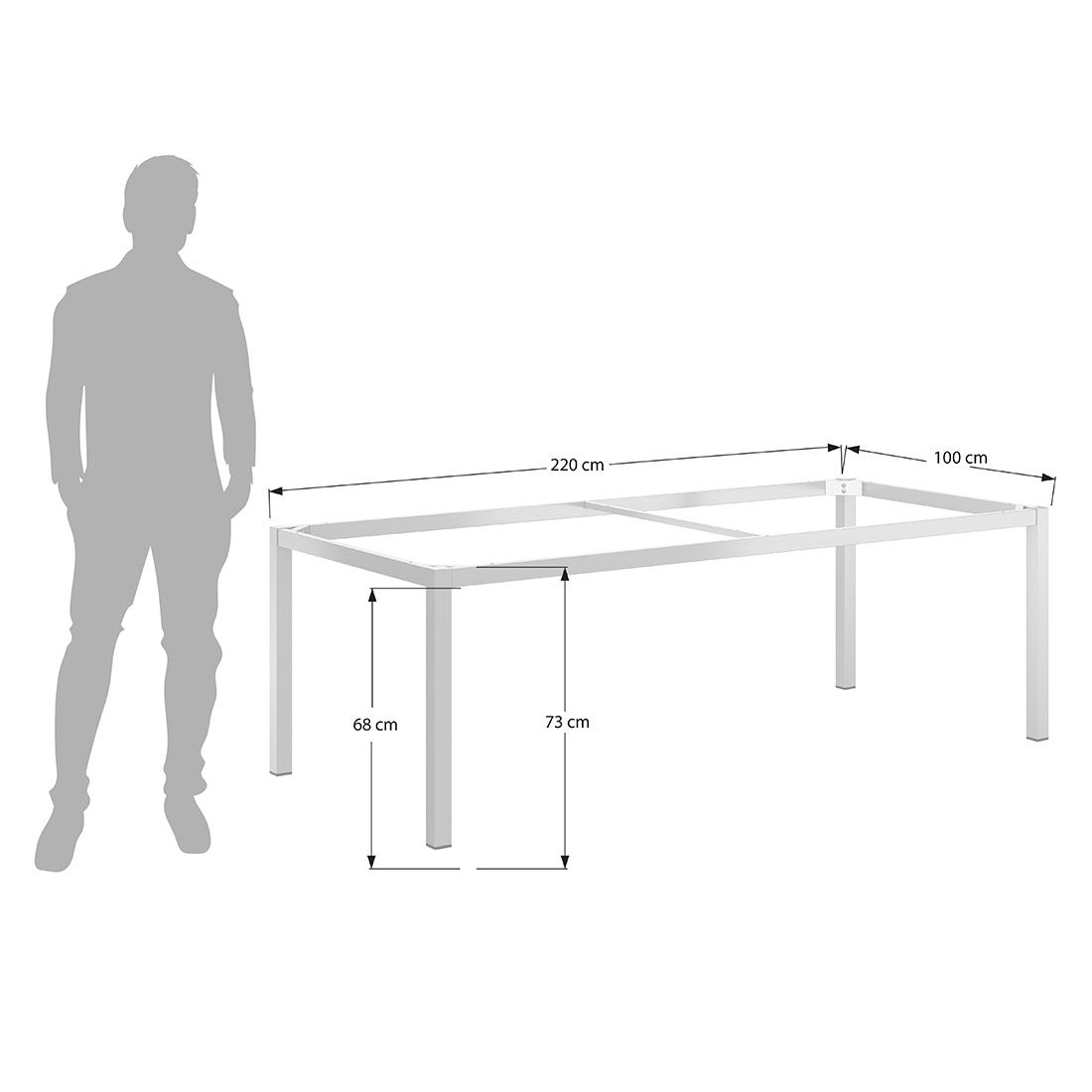OUTLIV. Gartentisch  220x100cm Aluminium/Dekton