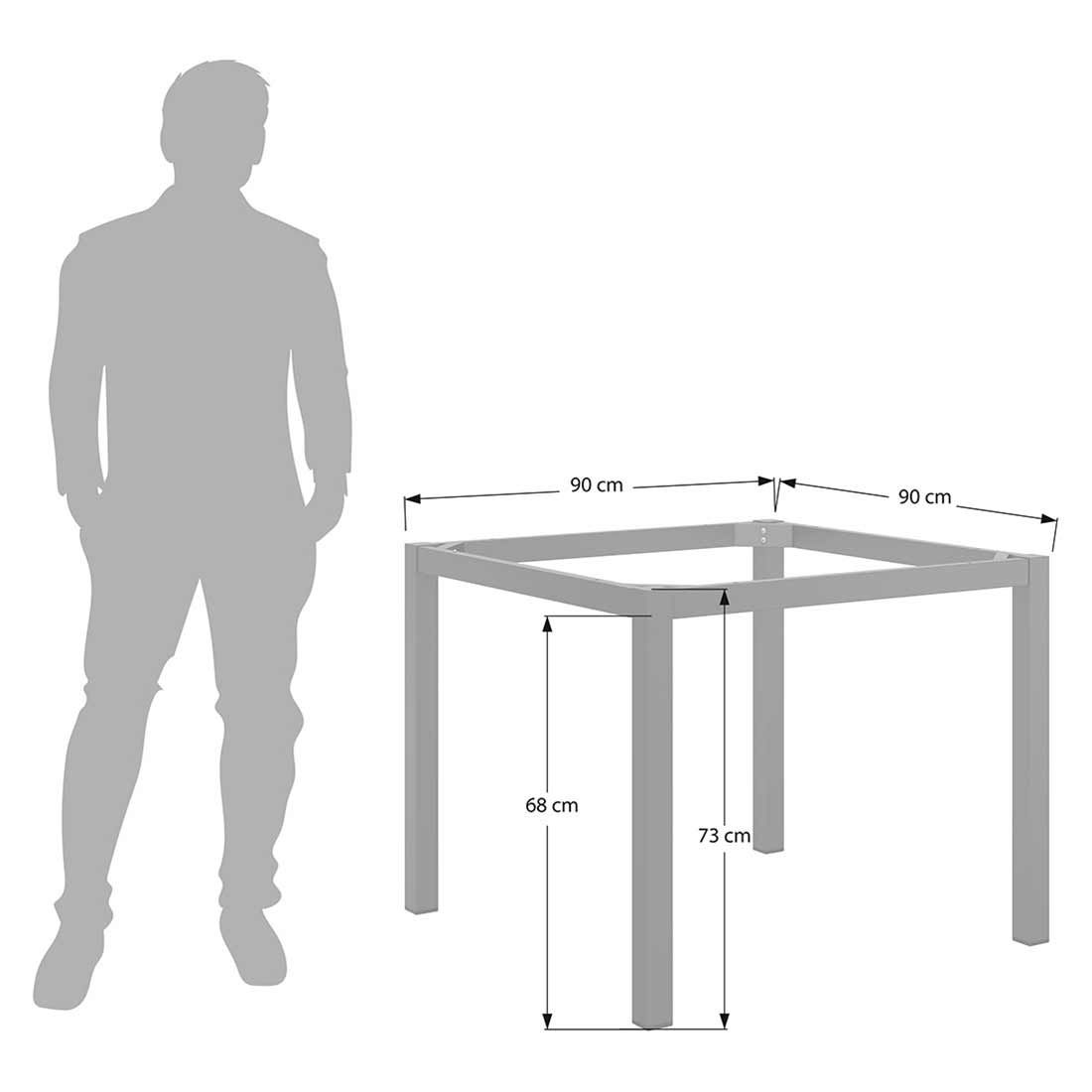 OUTLIV. Gartentisch 90x90 cm  Aluminium/Keramik-Glas