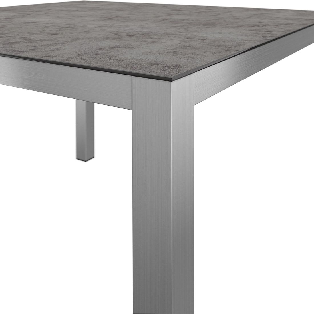 OUTLIV. Gartentisch 90x90cm Edelstahl/Glas-Keramikoptik