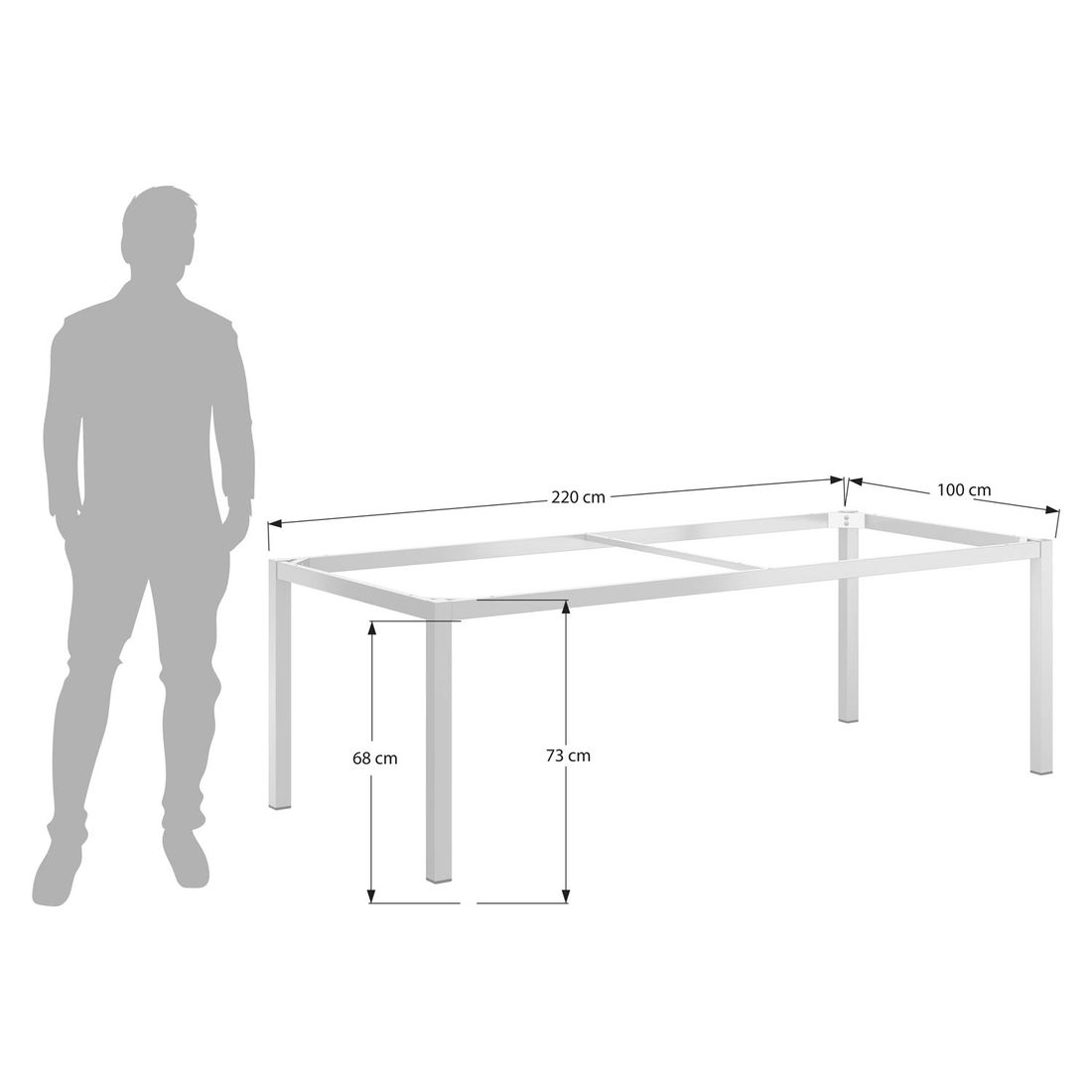 OUTLIV. Gartentisch-Gestell 220x100cm Aluminium