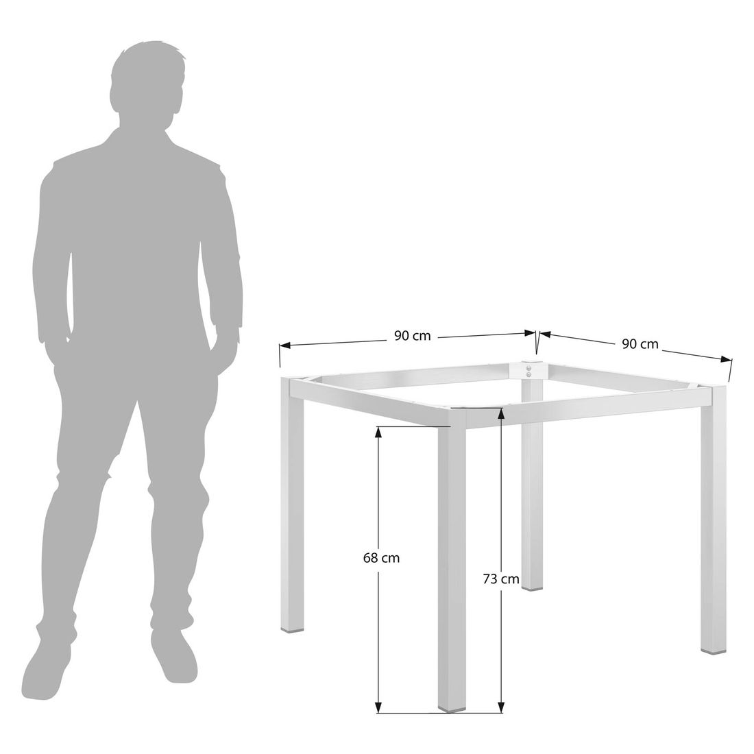 OUTLIV. Gartentisch-Gestell 90x90cm Aluminium