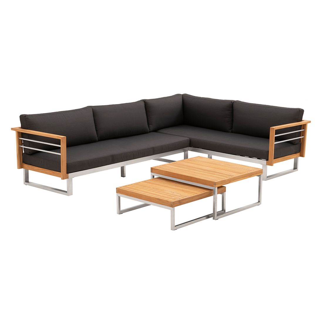 OUTLIV. Hawaii Ecklounge Edelstahl/Teak/Polster