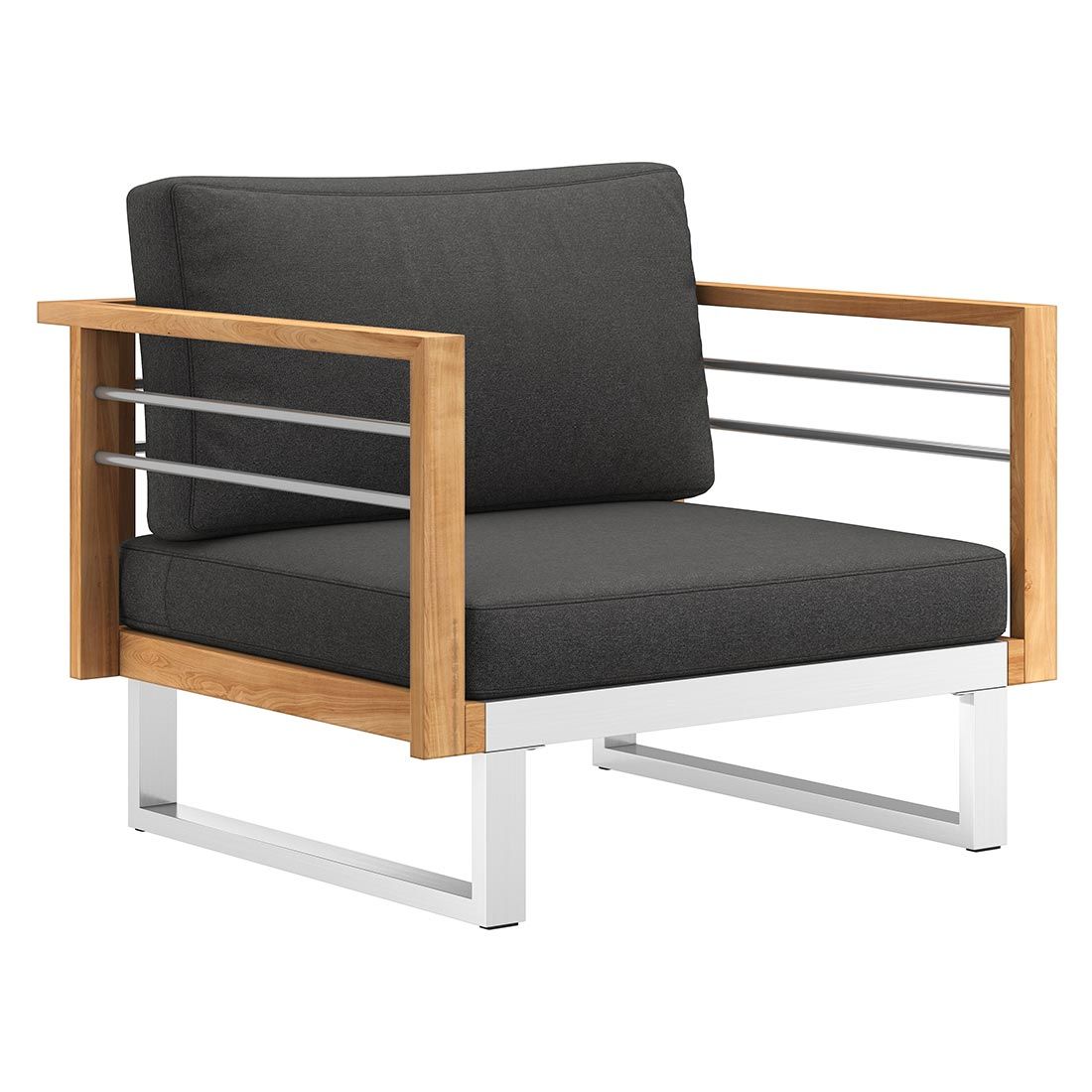 OUTLIV. Hawaii Loungesessel Edelstahl/Teak/Polster