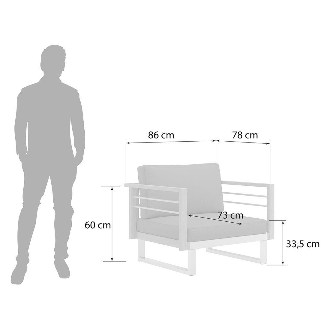 OUTLIV. Hawaii Loungesessel Edelstahl/Teak/Polster